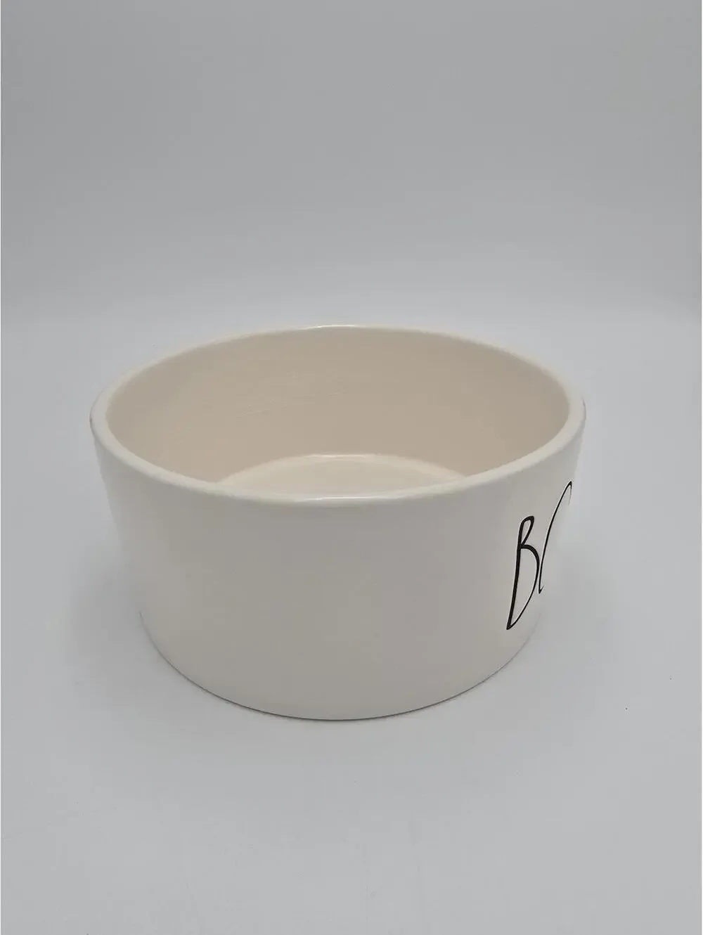 Rae Dunn Black and White Bone Appetit Ceramic Dog Bowl